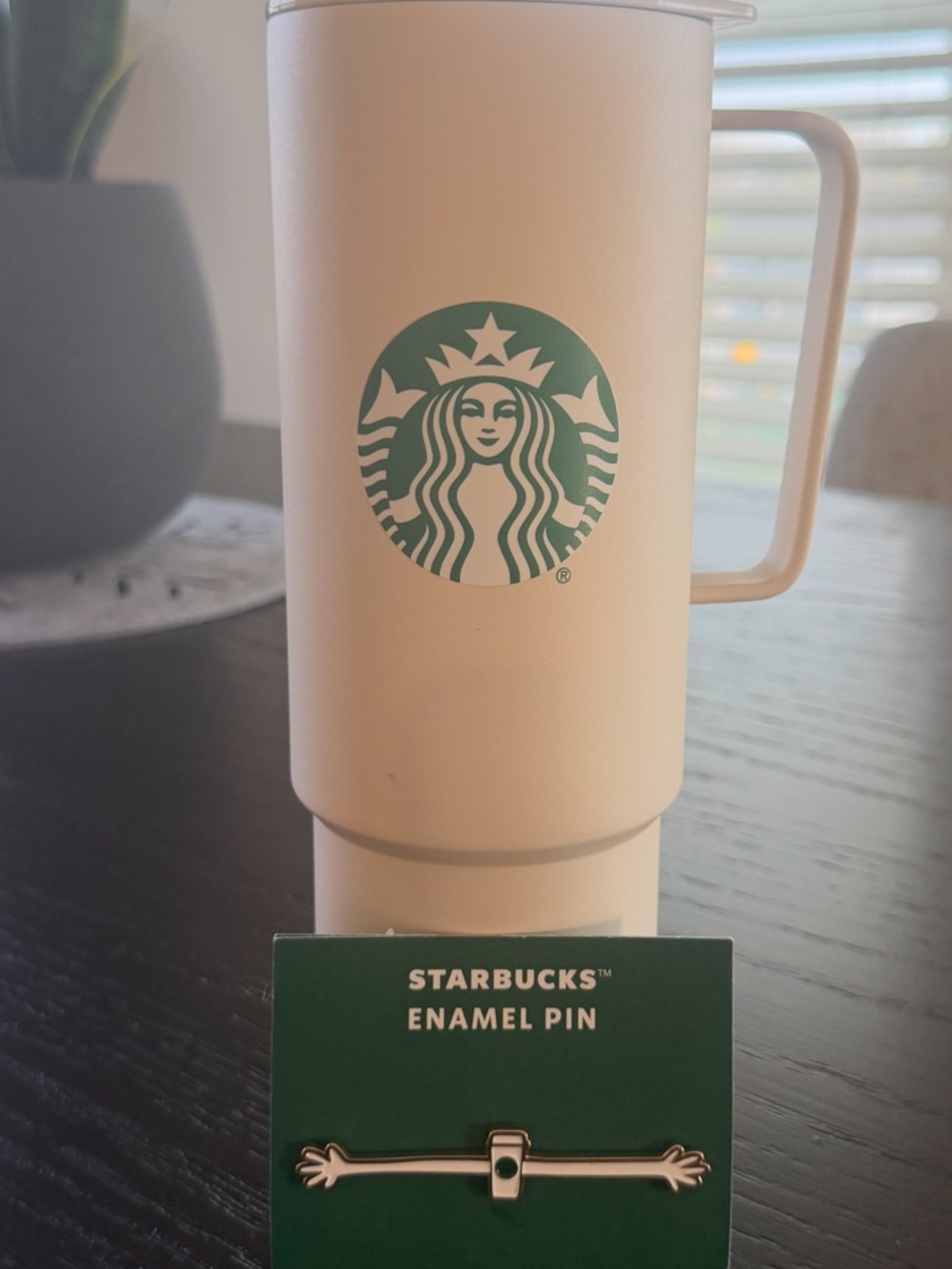 Starbucks Cream Tumbler with Green Siren Logo